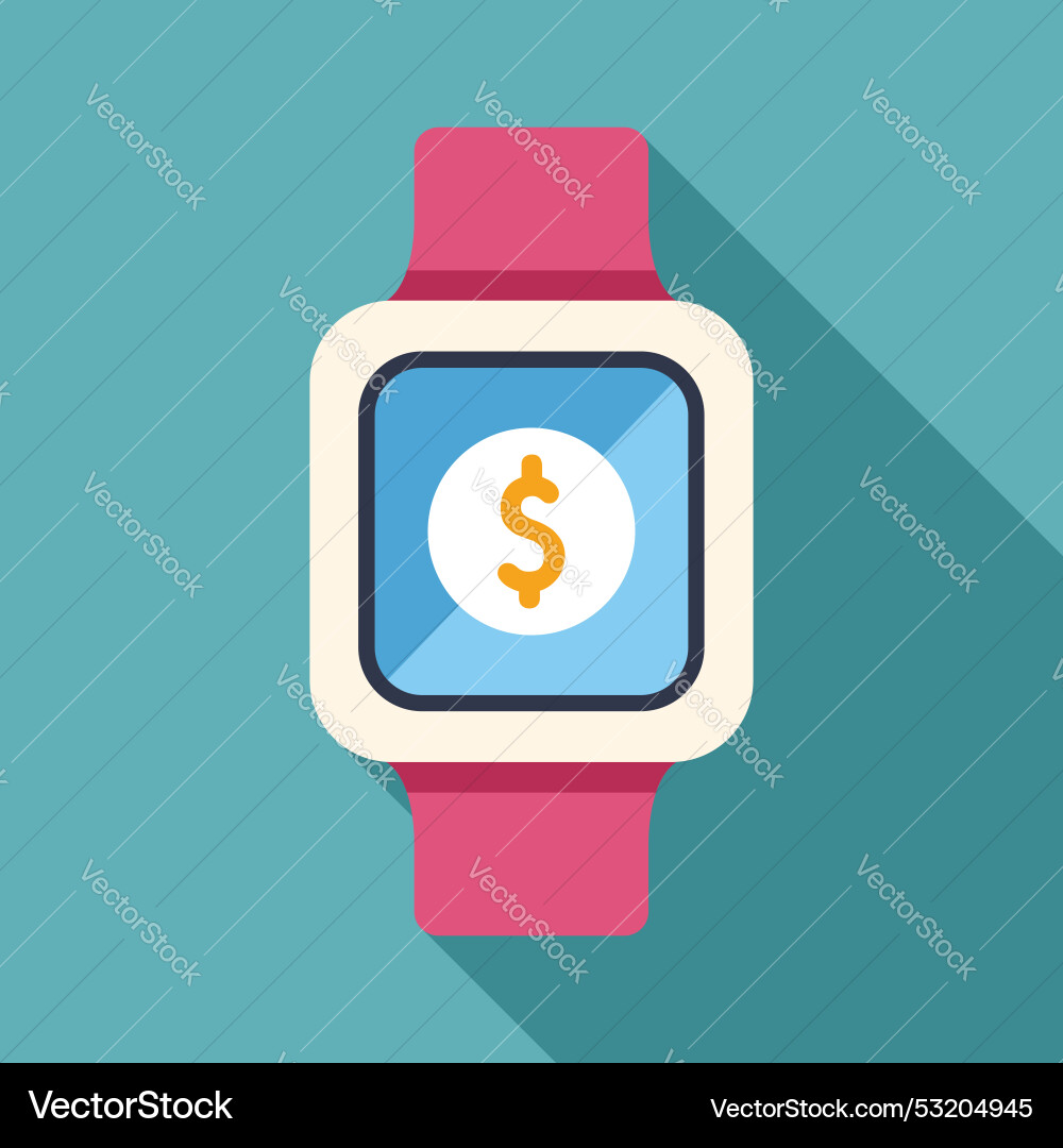 Smart watch displaying dollar sign representing Smart watch displaying dollar sign representing vector image