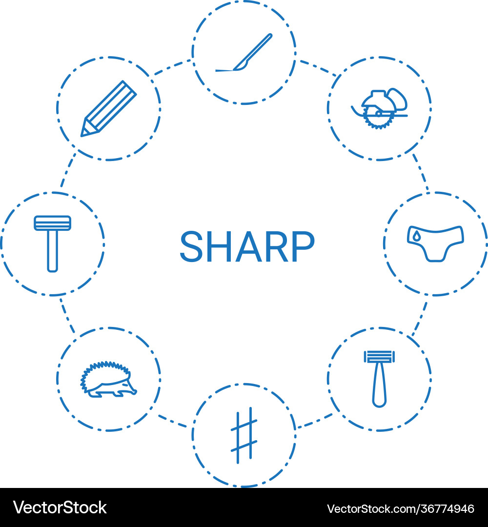 8 sharp icons Vector Image