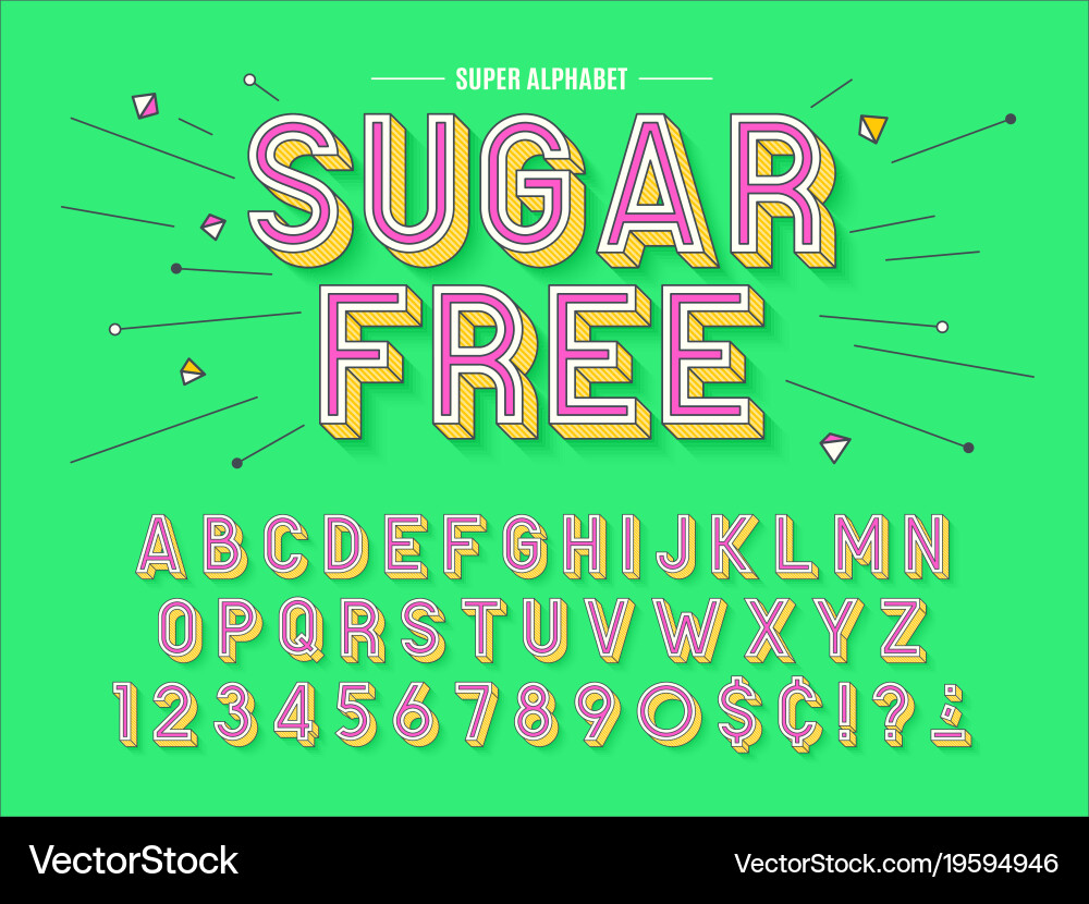 Abstract font letters and numbers vector image