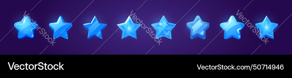 Blue star shape ui game icon button set Blue star shape ui game icon button set Vector Image