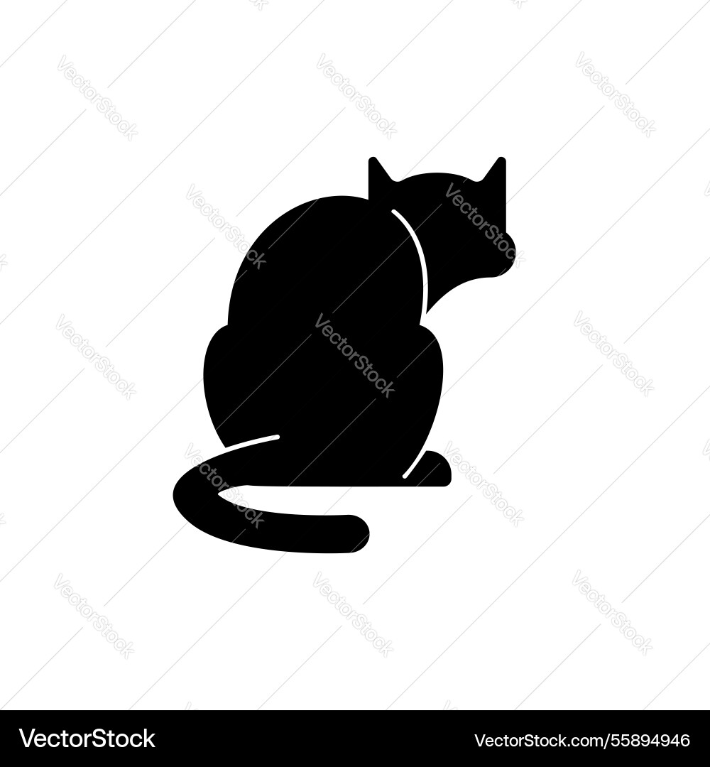 Cat back isolated pet silhouette Cat back isolated pet silhouette vector image