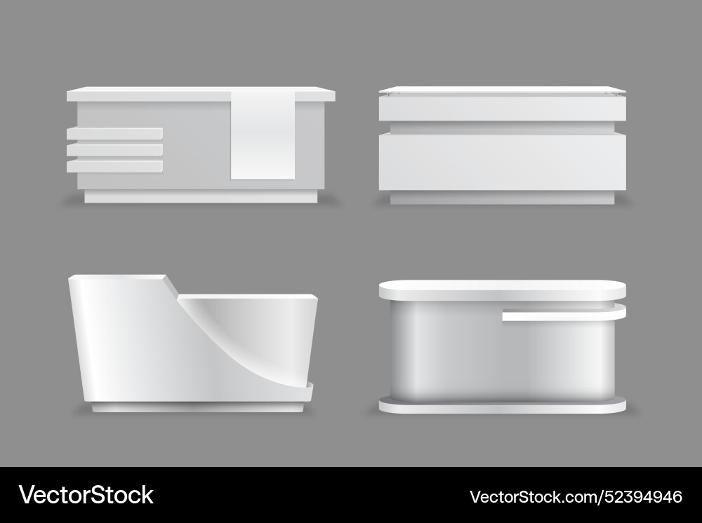 Collection of reception counter tables Vector Image