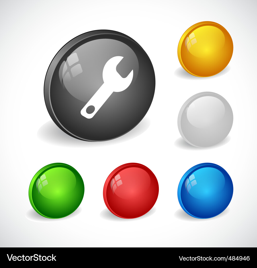 Color 3d buttons for web vector image
