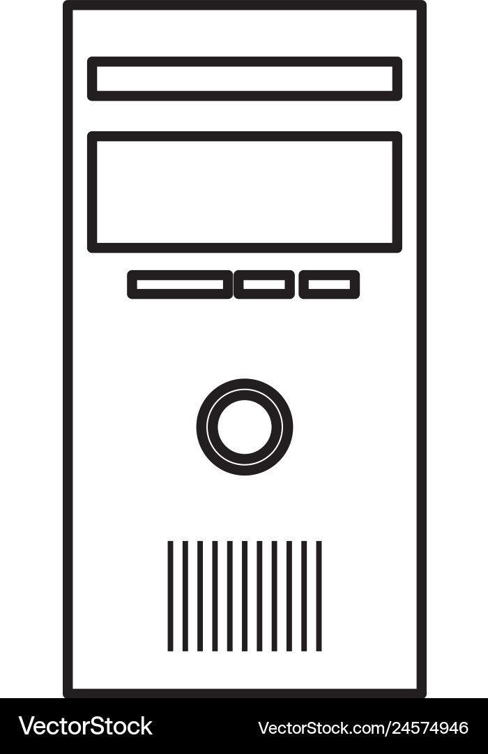 Computer desktop cpu isolated icon vector image