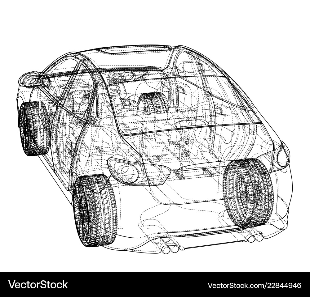 Concept car rendering of 3d Concept car rendering of 3d vector image