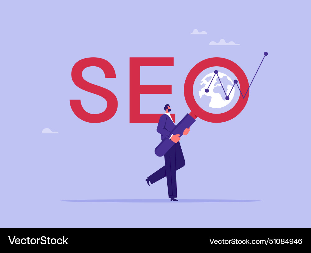 Concept of seo search engine optimization ranking vector image