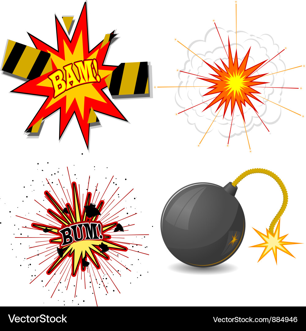 Explosion Set - Dynamic Effects vector image