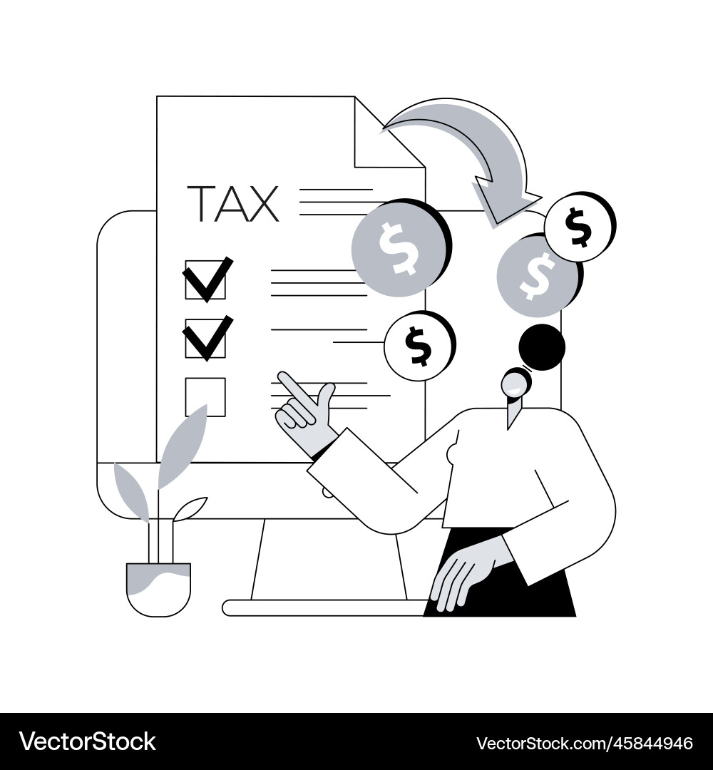 Filing tax return software abstract concept Vector Image