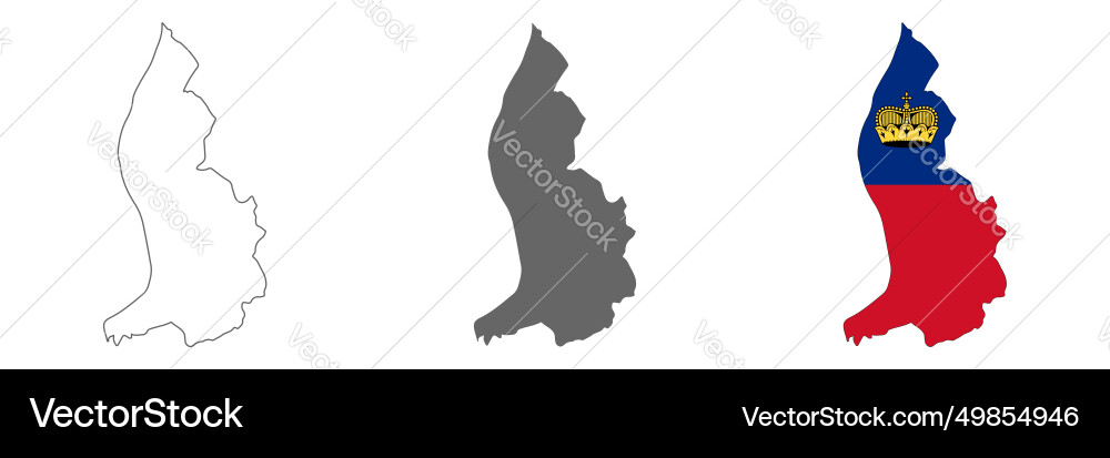 Highly detailed liechtenstein map with borders Highly detailed liechtenstein map with borders vector image