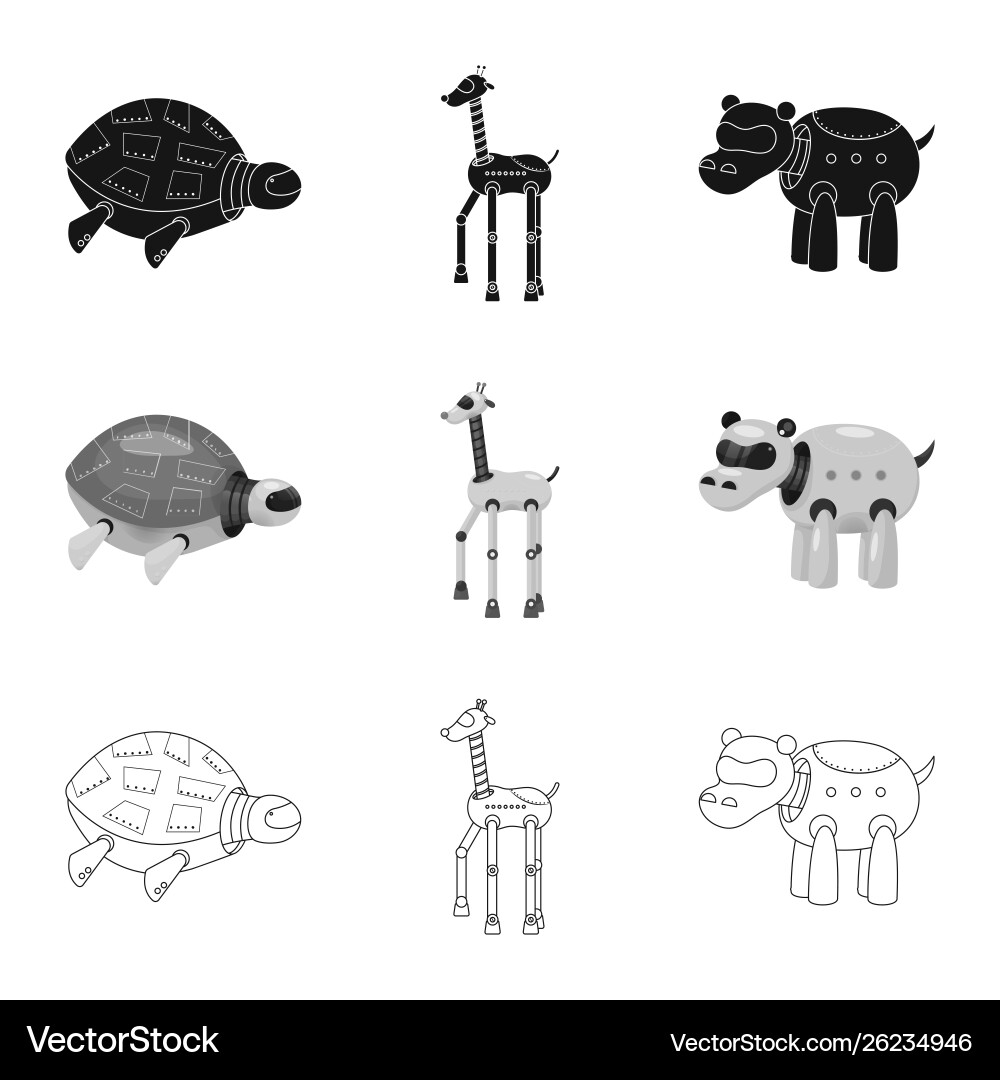 Isolated object toy and science sign set Isolated object toy and science sign set Vector Image