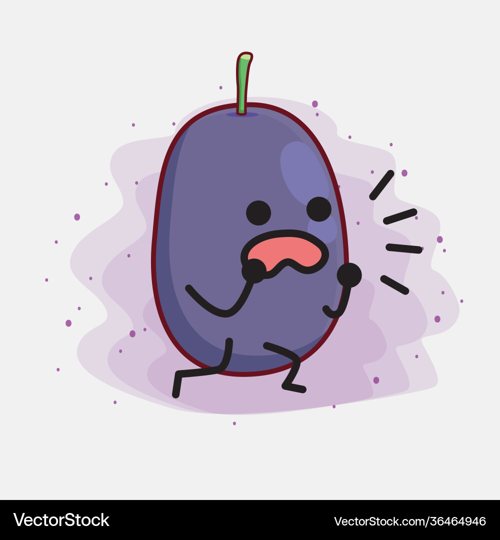 Java plum fruit cute character with simple face vector image