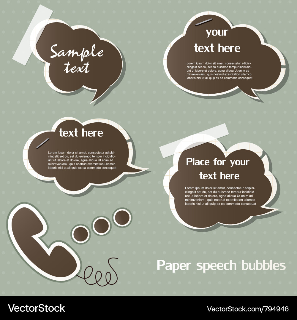 Paper speech bubbles Vector Image