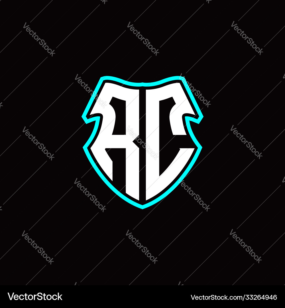 Rc initial logo design with a shield shape Rc initial logo design with a shield shape vector image