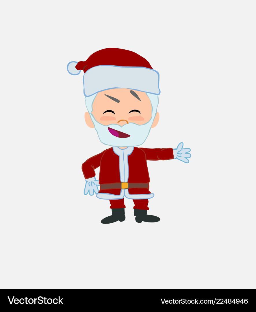 Santa claus showing something in an optimistic Santa claus showing something in an optimistic Vector Image