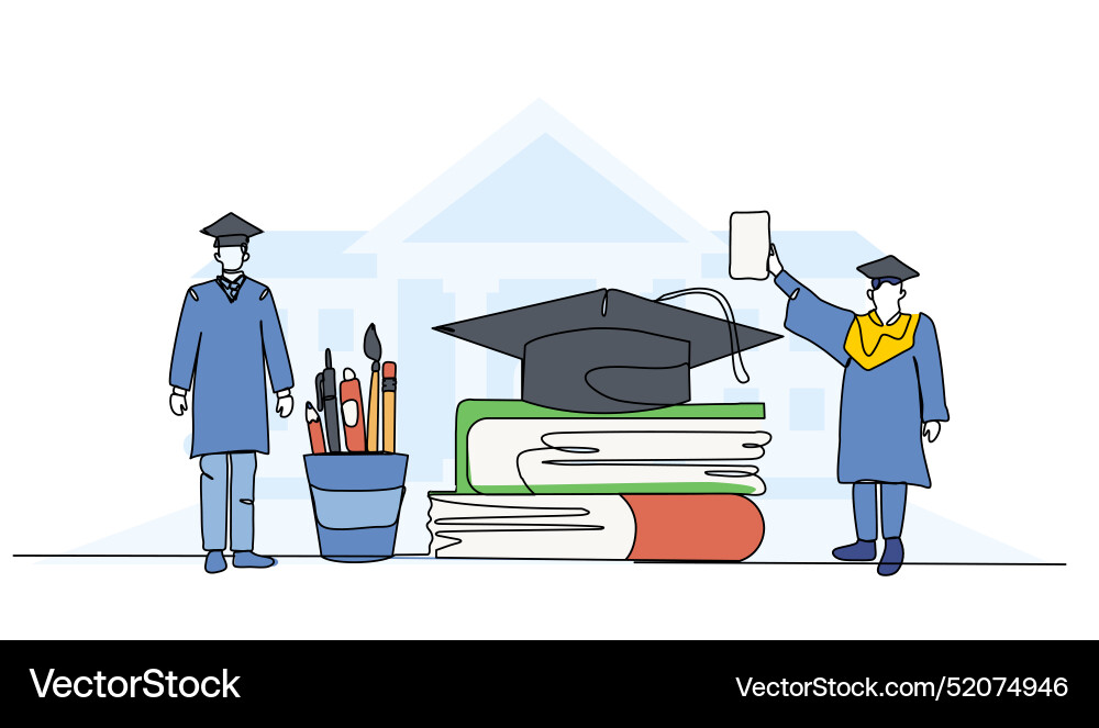 School graduation modern flat Royalty Free Vector Image