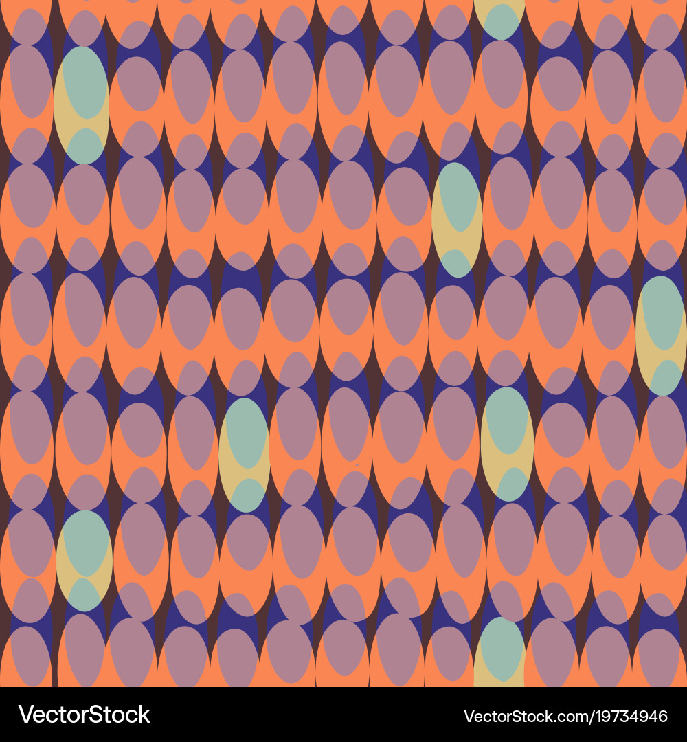 Seamless retro pattern of overlapping ovals vector image