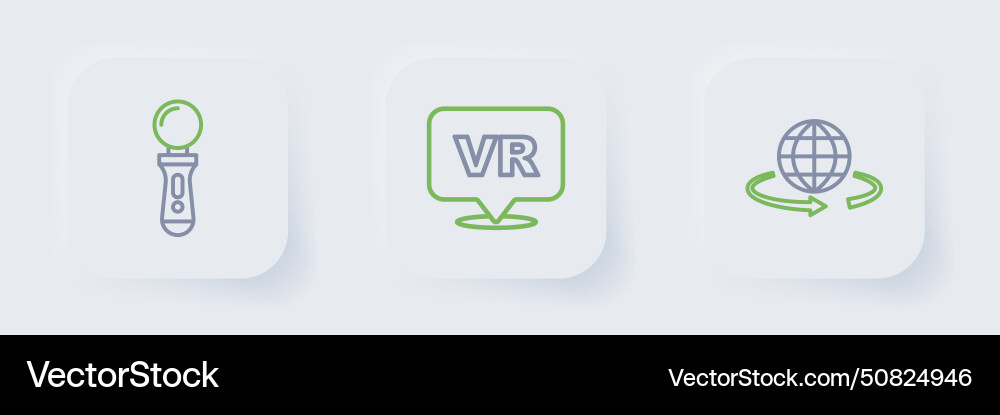 Set line 3d modeling virtual reality and vr Vector Image