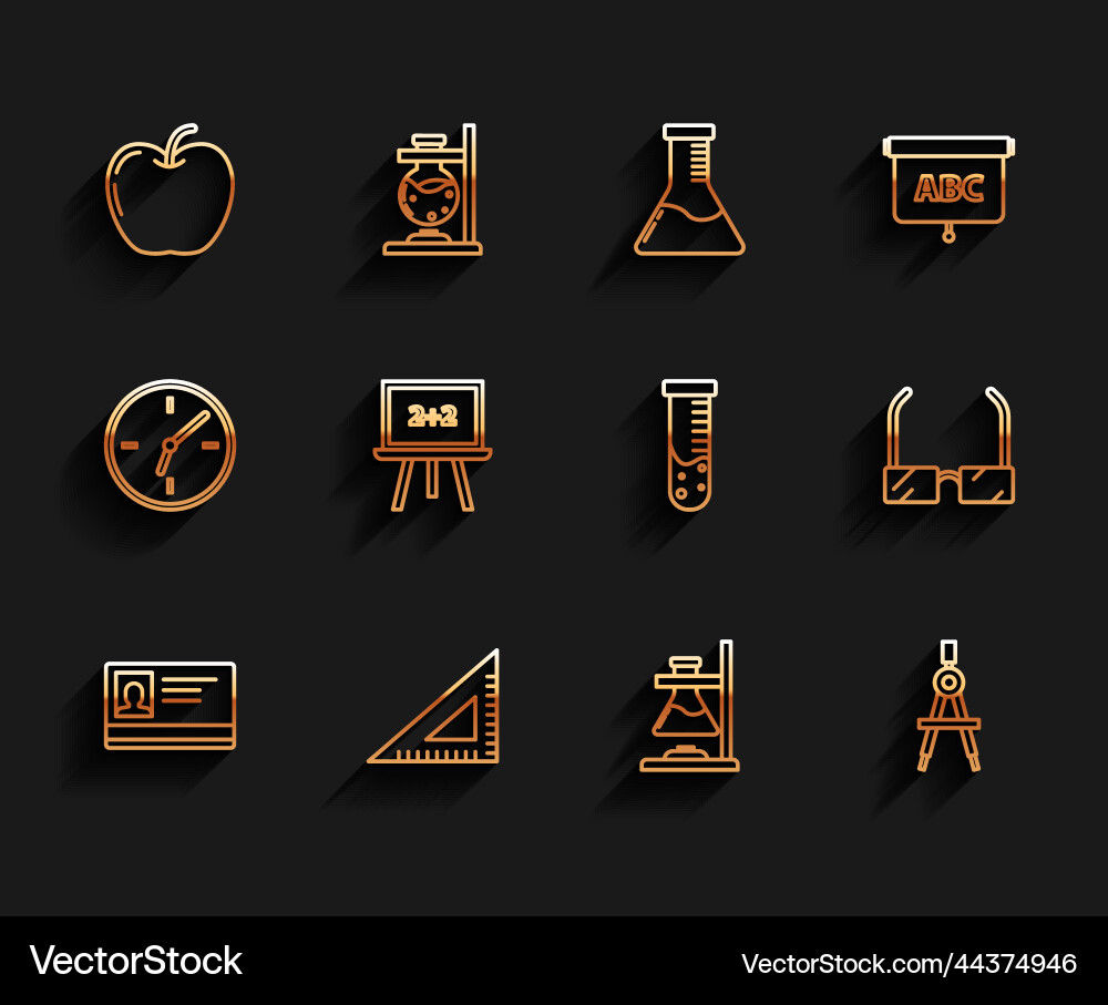Set line identification badge triangular ruler vector image