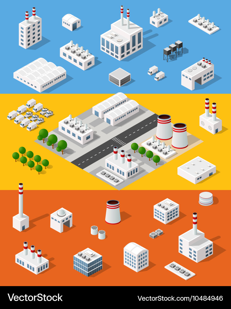 Set of objects top vector image