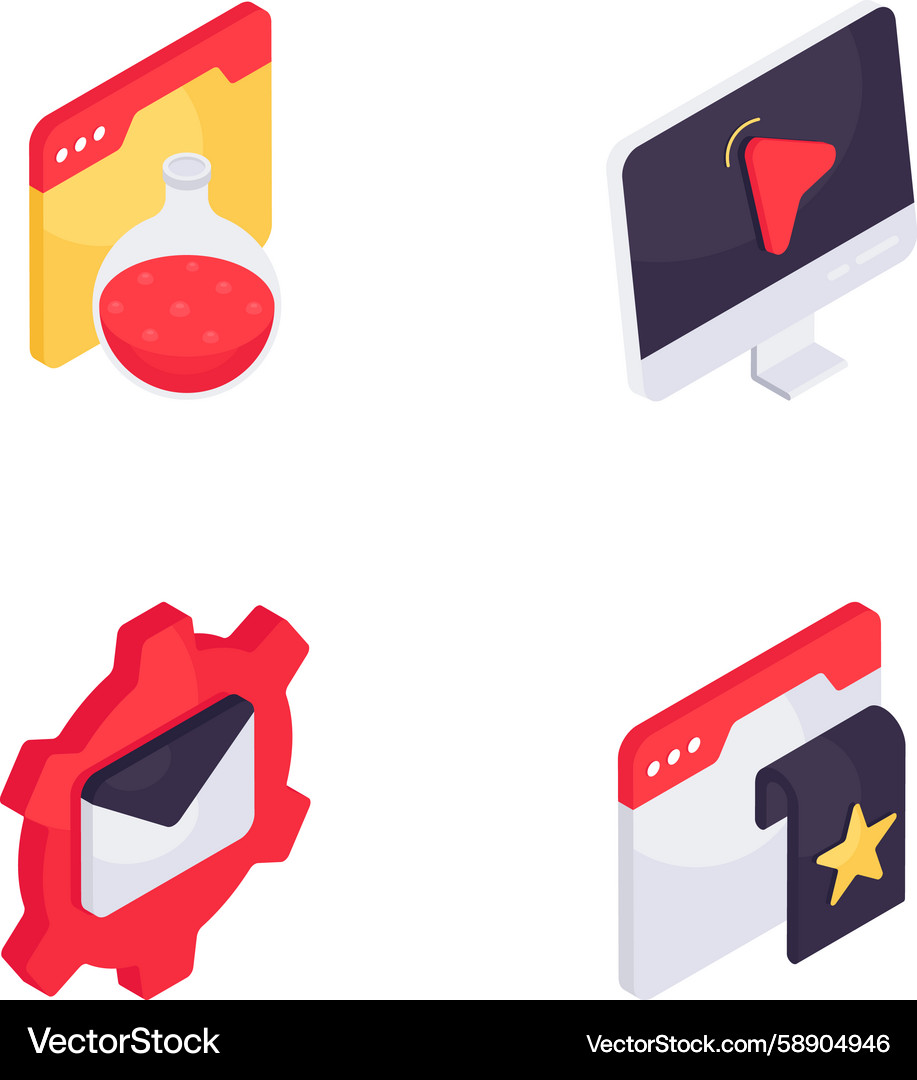 Software Development Isometric Icons Set Vector Image