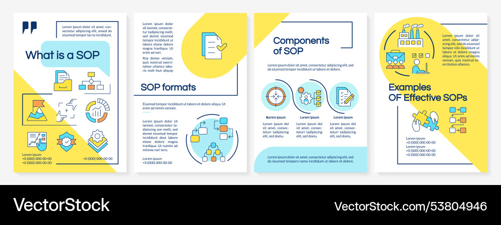Standard operating procedure blue and yellow Standard operating procedure blue and yellow vector image
