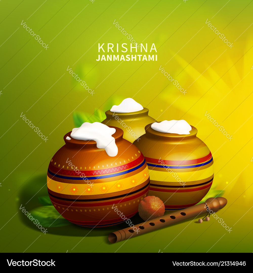 Stock krishna janmashtami Stock krishna janmashtami vector image