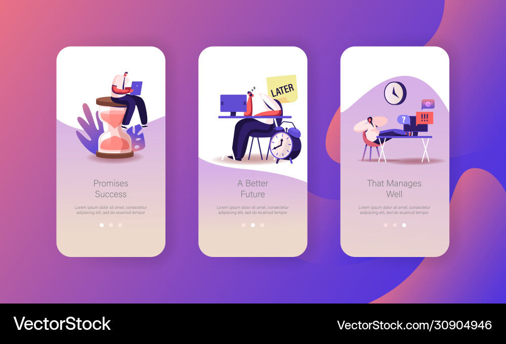 Time Management App - Procrastination Vector Image