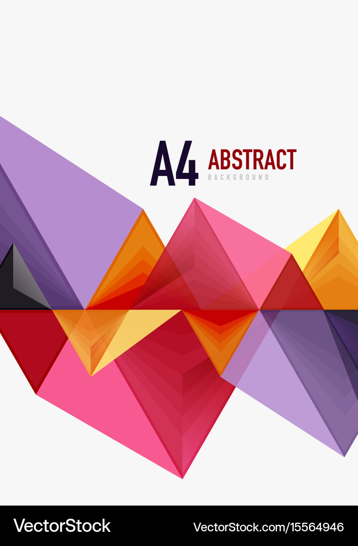 Triangular low poly a4 size geometric vector image