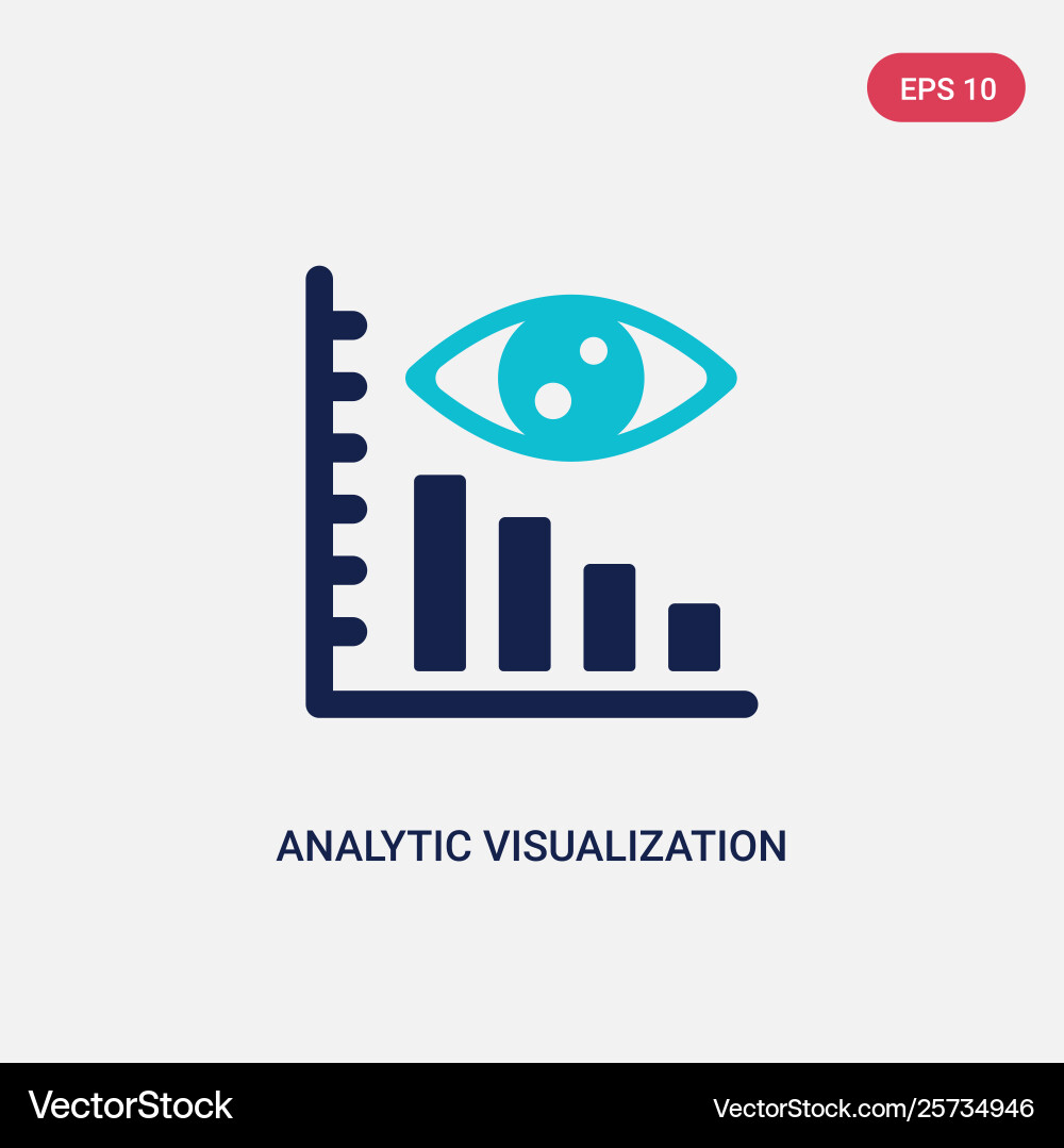 Two color analytic visualization icon from Two color analytic visualization icon from vector image