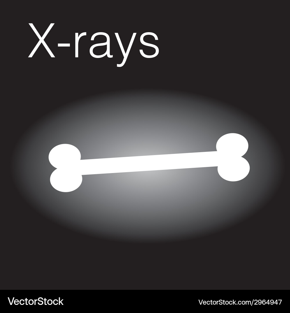 A black background with bone on x-ray scan Vector Image