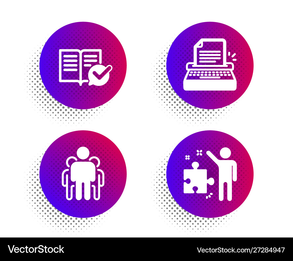 Approved documentation group and typewriter icons vector image