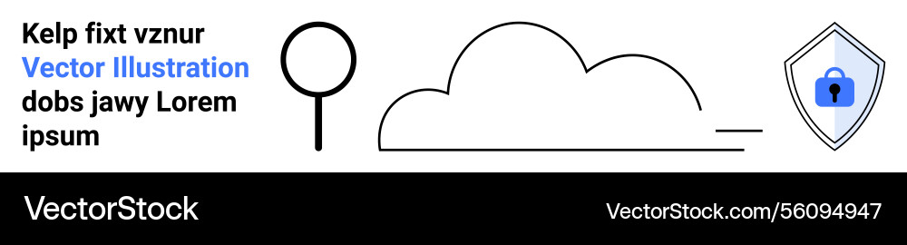 Cloud security and data protection with shield vector image