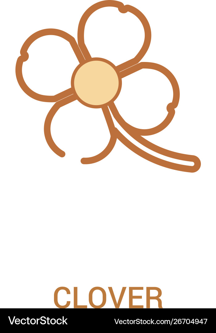 Clover concept 2 colored icon simple line element Clover concept 2 colored icon simple line element vector image