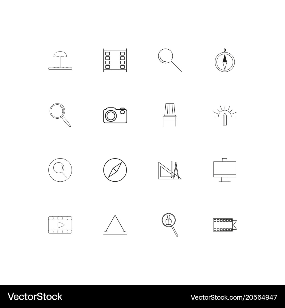 Creative process and design simple linear icons vector image