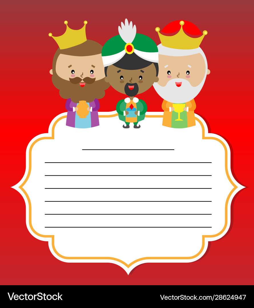 Drei kluge Männer Weihnachtskarte Vektorbild