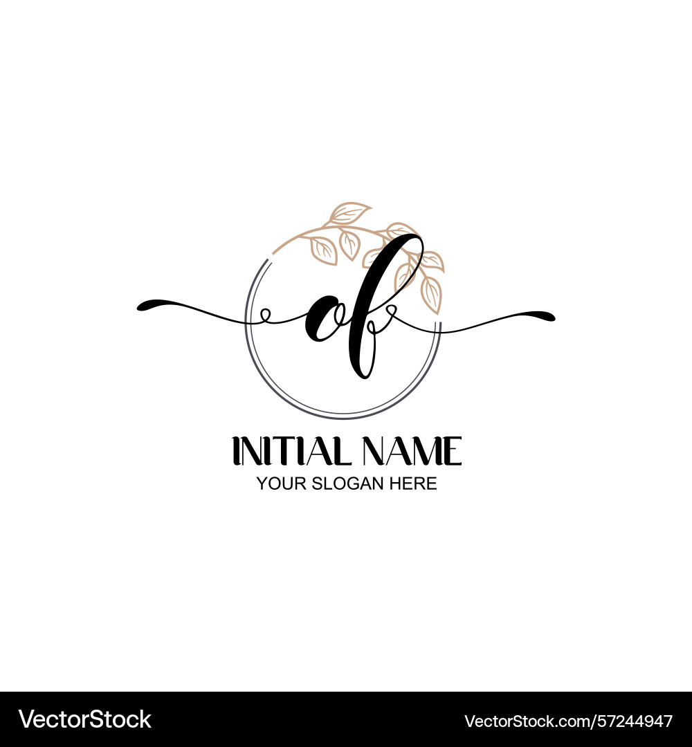 Elegant of initial logo design with botanical Vector Image
