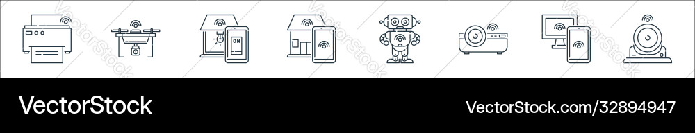 Internet things line icons linear set quality Internet things line icons linear set quality Vector Image