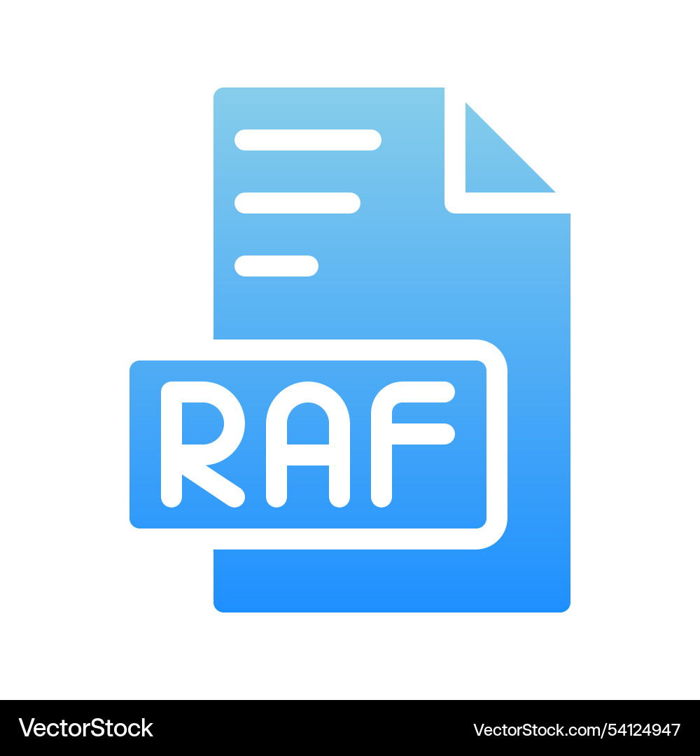 Raf file type icons document symbols Vector Image