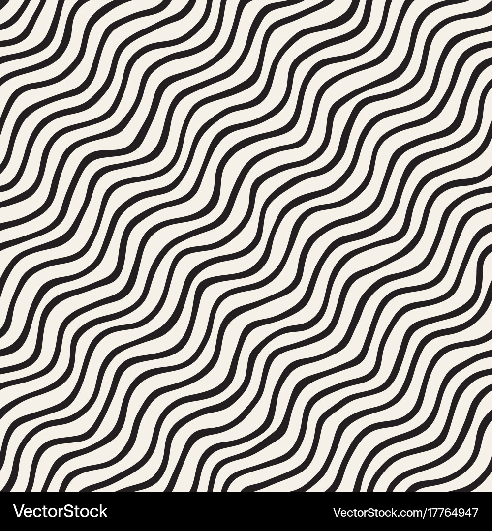 Seamless pattern with hand drawn waves abstract vector image