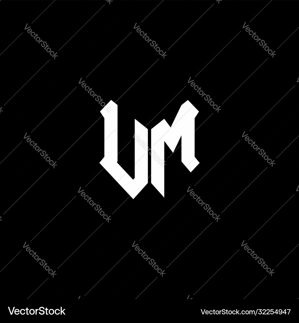 Um logo monogram with shield shape design template Vector Image