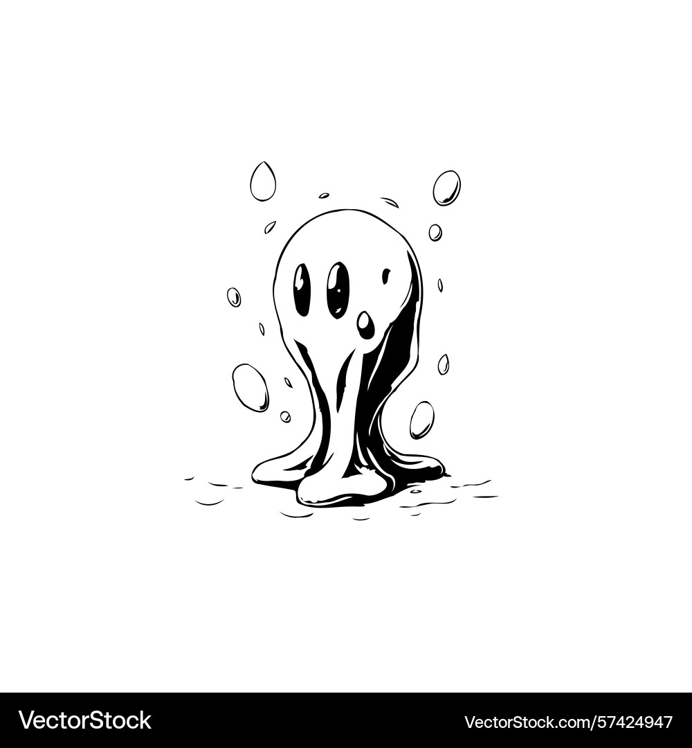 Whimsical blob character with simple details Whimsical blob character with simple details vector image
