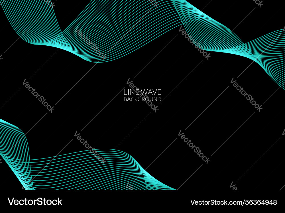 Abstract dynamic line wave background Vector Image