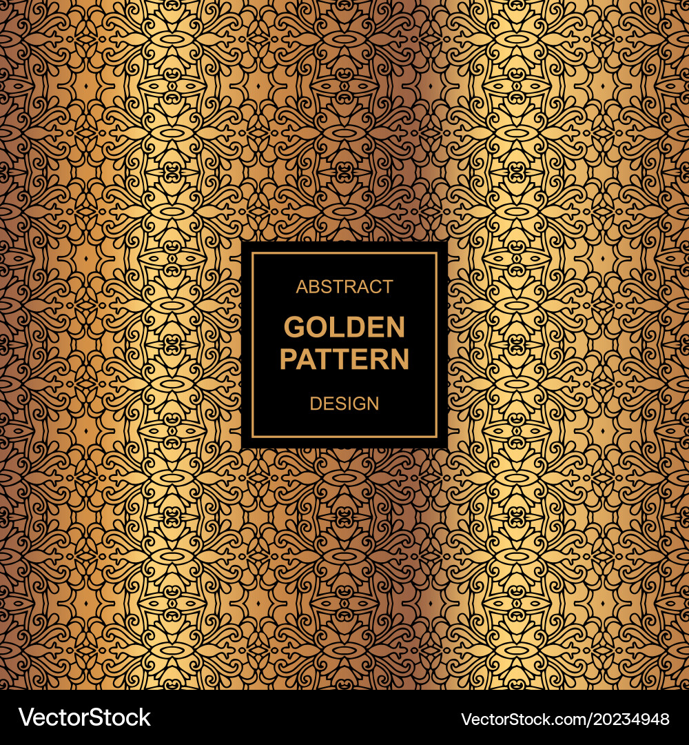 Abstract golden pattern maya design vector image