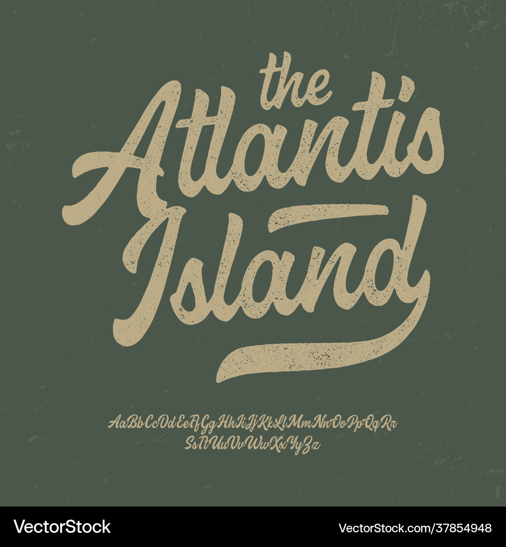 Atlantis Island Brush Script Royalty Free Vector Image