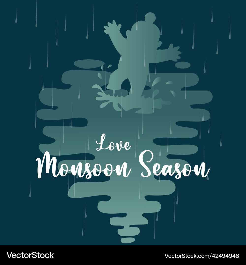 Banner design of love monsoon season Banner design of love monsoon season vector image