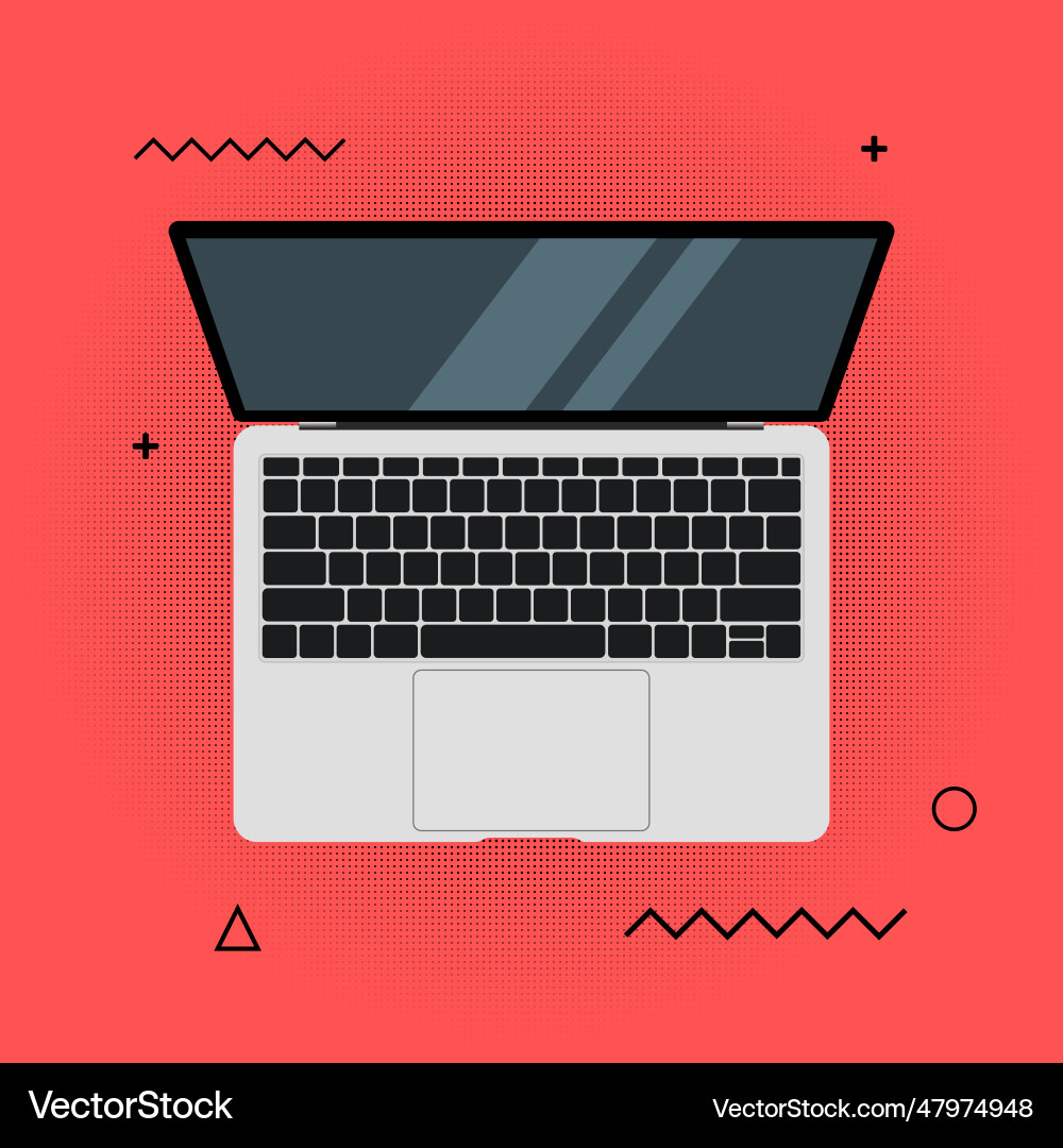 Circle pattern is notebook macbook netbook icon vector image