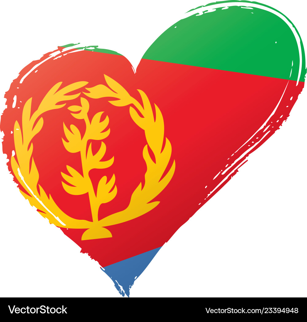 Eritrea flag on a white Eritrea flag on a white vector image