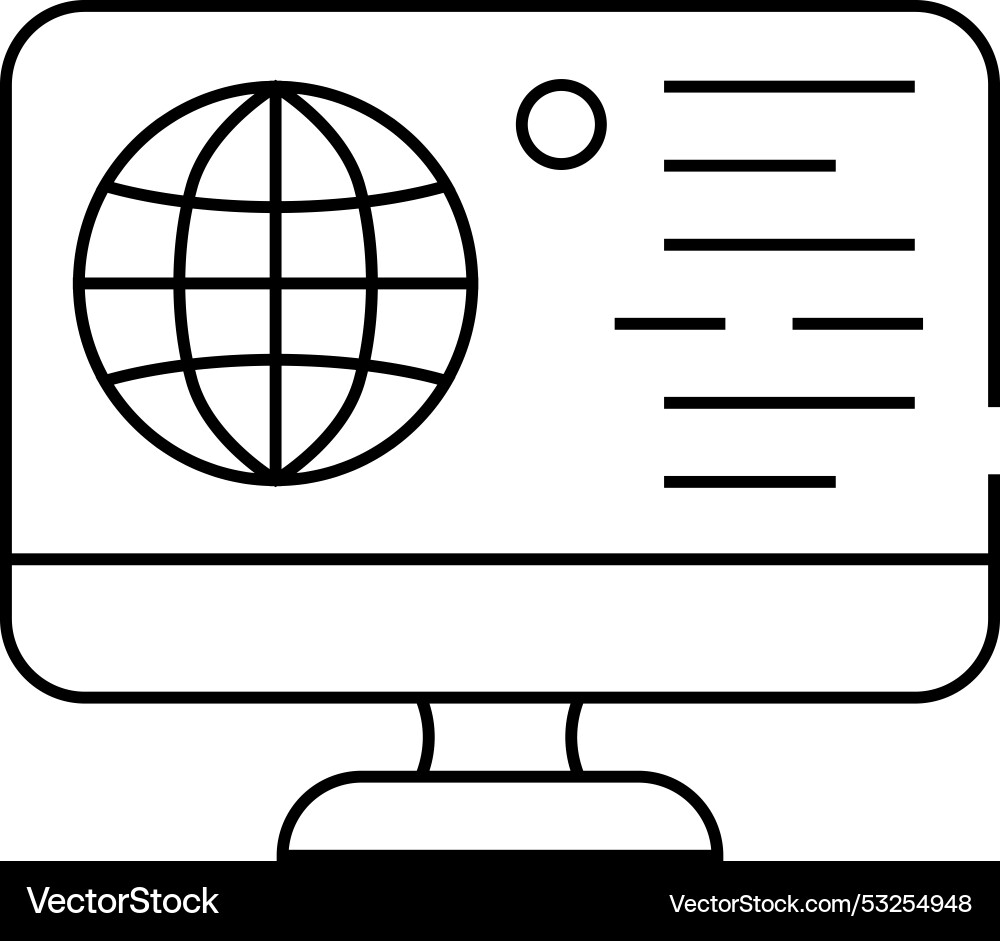 Internet global network line icon Vector Image