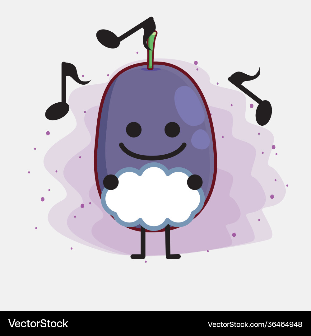 Java plum fruit cute character with simple face vector image