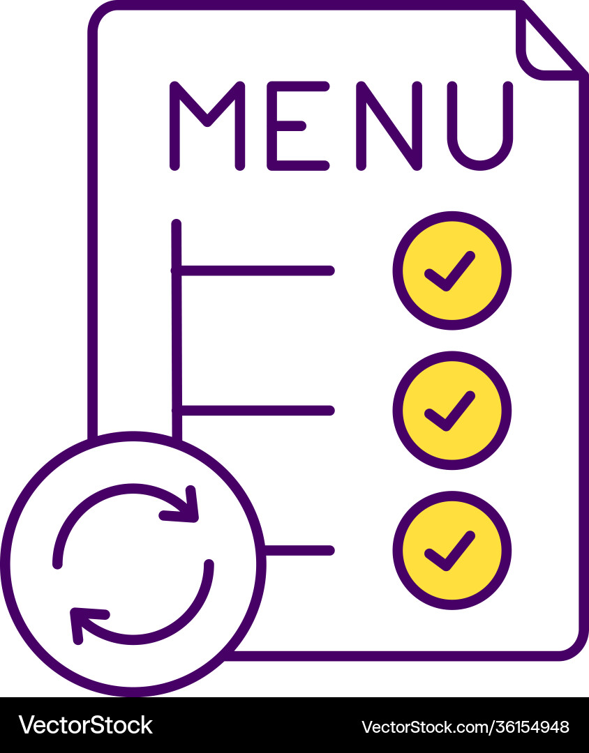 Menu optimization rgb color icon Menu optimization rgb color icon Vector Image